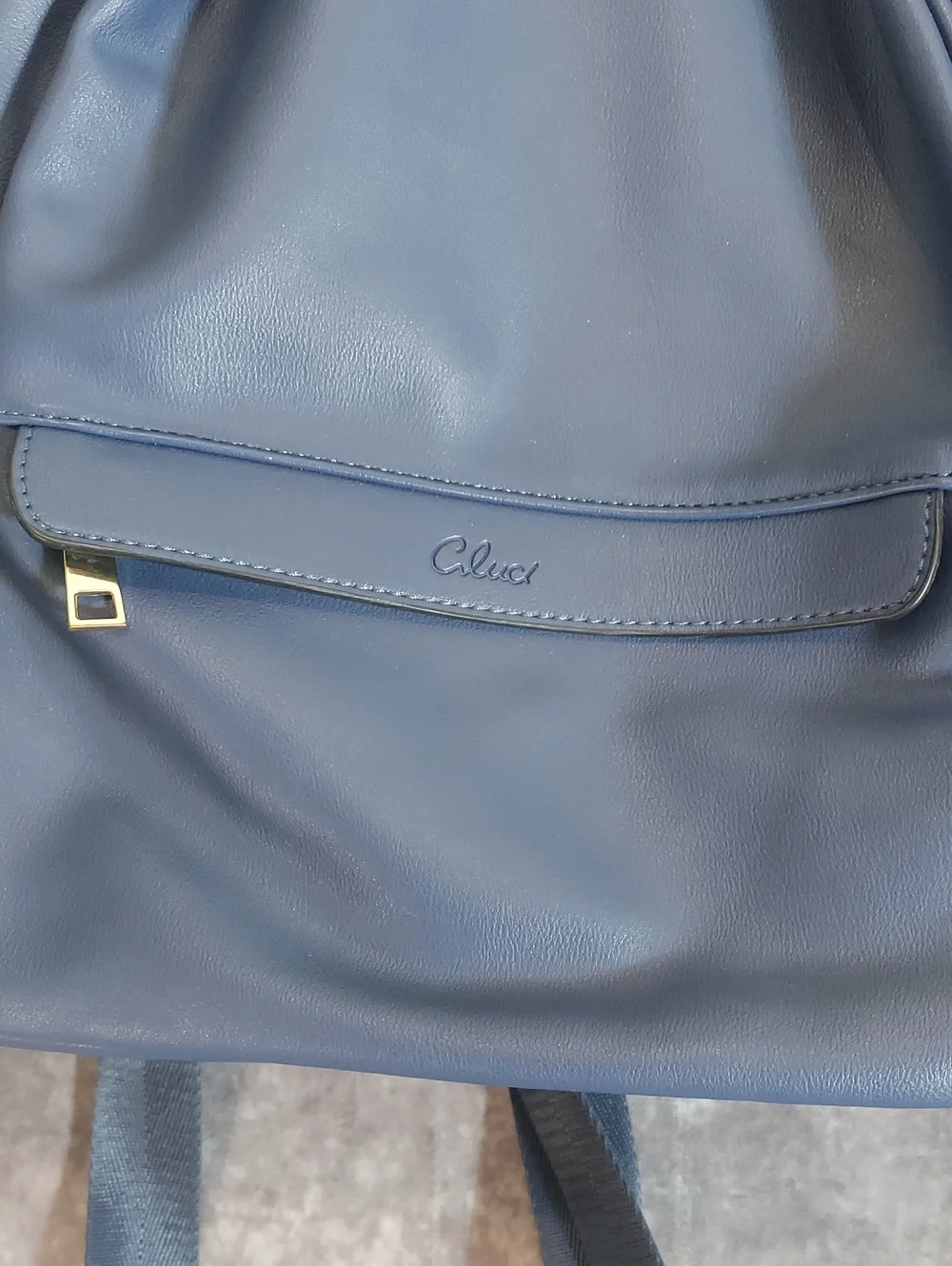 CLUCI Navy Blue Faux Leather Convertible Backpack Purse - Everyday Bag